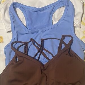 Stylish Blue and Brown Women's sports bras